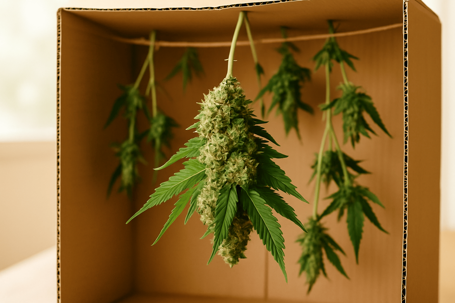 Drying Cannabis in a Cardboard Box: Gentle, Discreet, and Controlled for Better Flower Quality